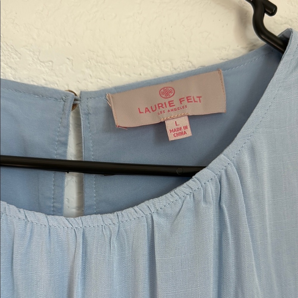Laurie Felt Elegant Blue Sleeveless Dress - Picture 3 of 11